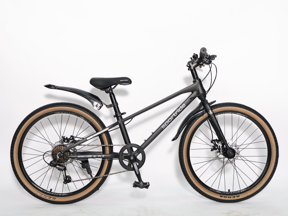 Велосипед SPORTRIDE AL 24 D (7 ск., рост OS) черный мат 2026