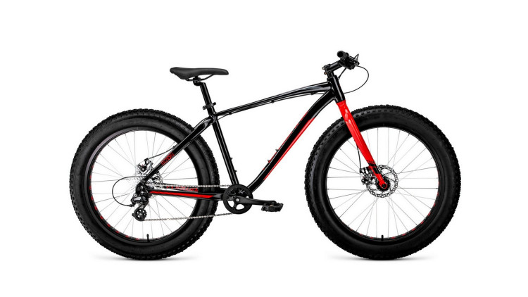 Велосипед FORWARD BIZON 26 (26" 8 ск. рост 18") 2020-2021, черный/красный