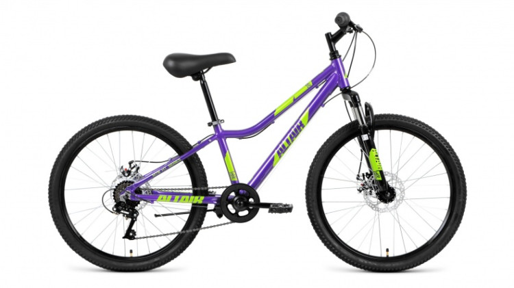 велосипед ALTAIR AL 24 D (24" 7ск) фиолетовый/зеленый 2019