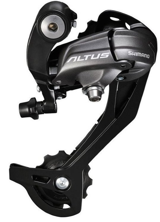 Переключатель задний, M370, ALTUS, 9 ск., 34 - 11, под петух, подвод - Обратный, SHIMANO