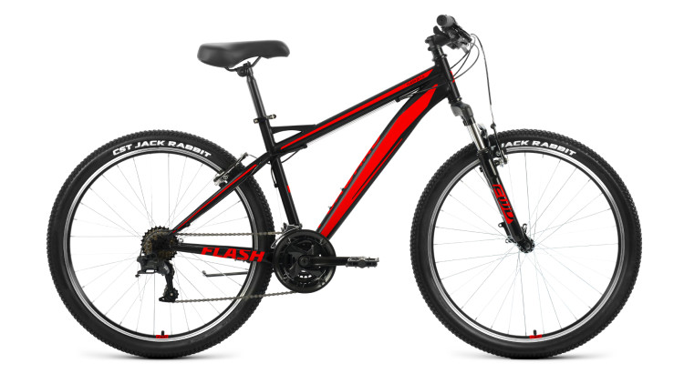 Велосипед FORWARD FLASH 26 1.2 (26" 21 ск. рост. 19") 2022, черный/красный