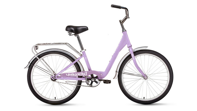 Велосипед FORWARD GRACE 24 (24" 1 ск. рост 13") 2020-2021, сиреневый/белый, RBKW1C141003