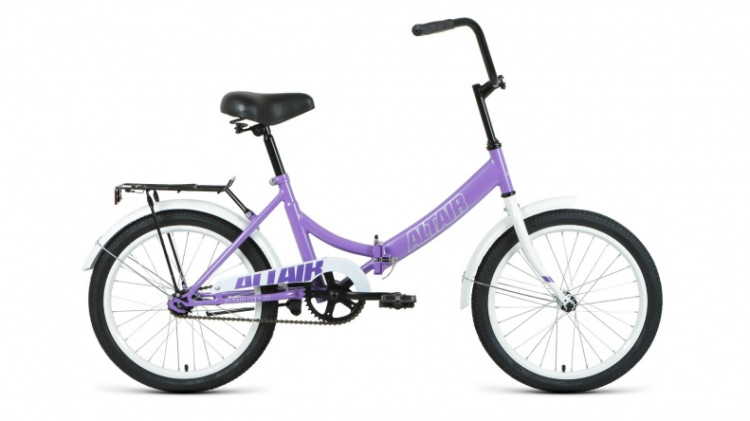 Велосипед ALTAIR CITY 20 (20" 1 ск. рост. 14" скл.) 2022, фиолетовый/серый QR