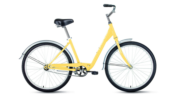 Велосипед FORWARD GRACE 26 1.0 (26" 1 ск. рост 17") 2020-2021, бежевый