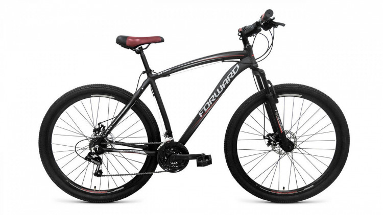 велосипед FORWARD KATANA 27,5 disc алюм. (27.5 21ск рост 20,5") серый/красный 2018