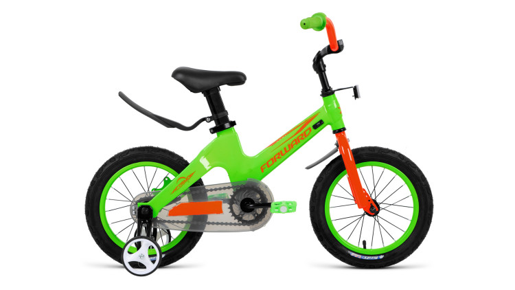 Велосипед FORWARD COSMO 14 (14" 1 ск.) 2022, зеленый QR