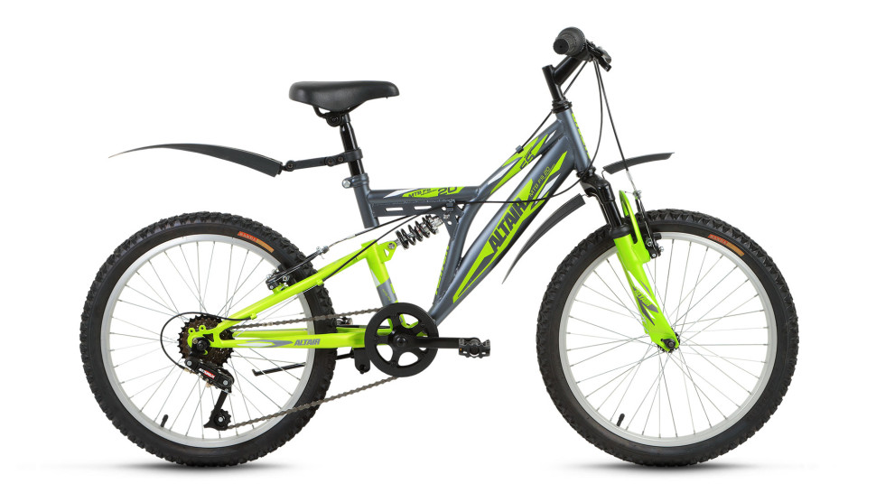 велосипед ALTAIR MTB FS 20 (20" 6ск) серый / зеленый матовый 2017