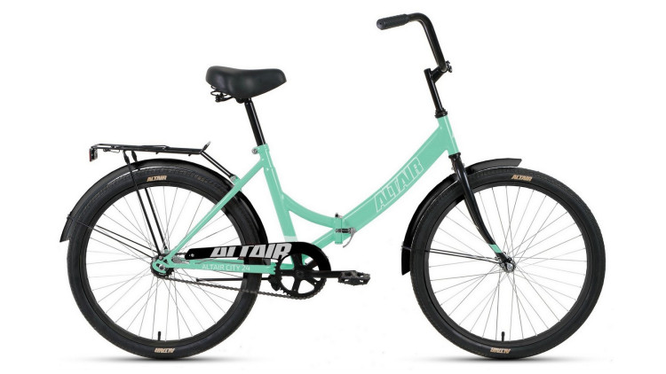 Велосипед ALTAIR CITY 24 (24" 1 ск. рост. 16" скл.) 2022, мятный/серый