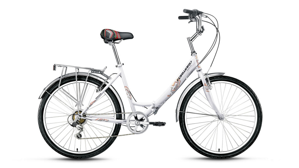 велосипед FORWARD SEVILLA 26 2.0 (26" 6 ск. рост 18.5" скл.) белый 2019