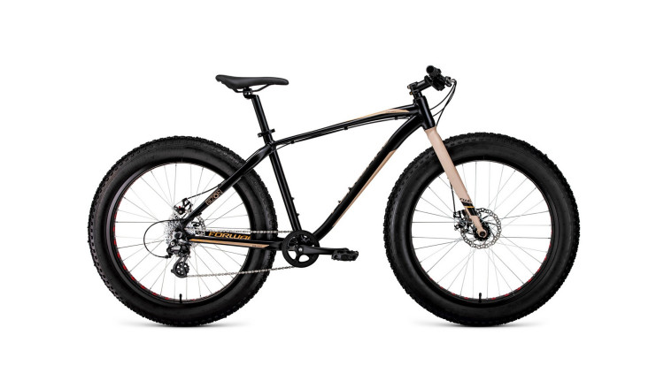 велосипед FORWARD BIZON 26 (26" 8 ск. рост 18") 2019-2020, черный/бежевый