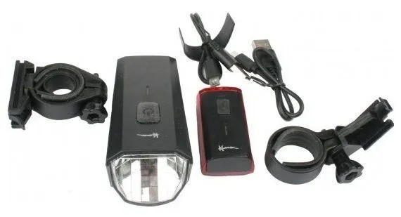 Фара комплект (передн. и задн.), micro USB, LiPo 3,7 V/ 1700/480 mAh, KLONK, 11950