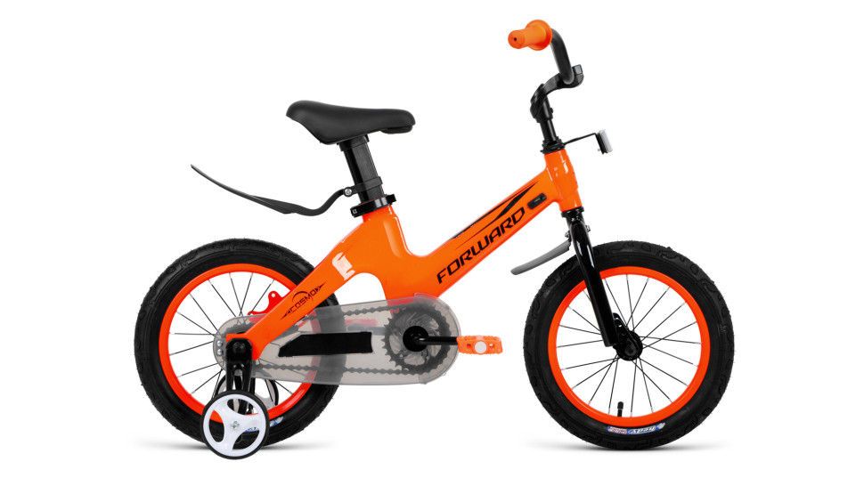 Велосипед FORWARD COSMO 14 (14" 1 ск.) 2022, оранжевый QR