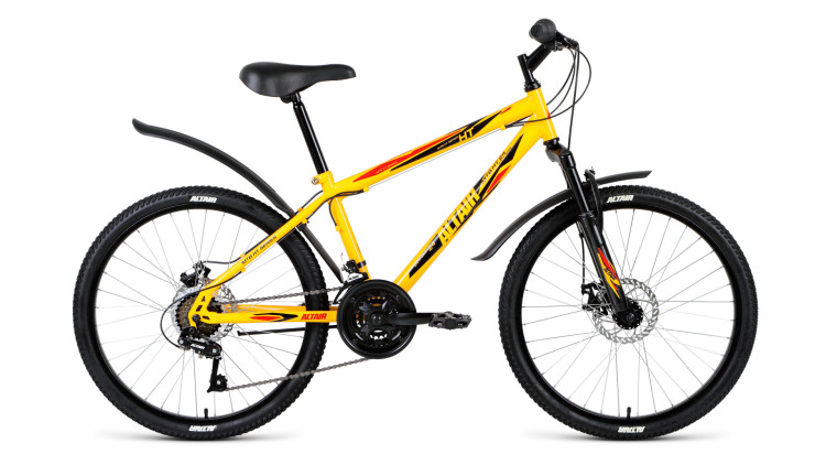 велосипед ALTAIR MTB HT 24 3.0 disc (24" 18 ск. рост 14") желтый 2018
