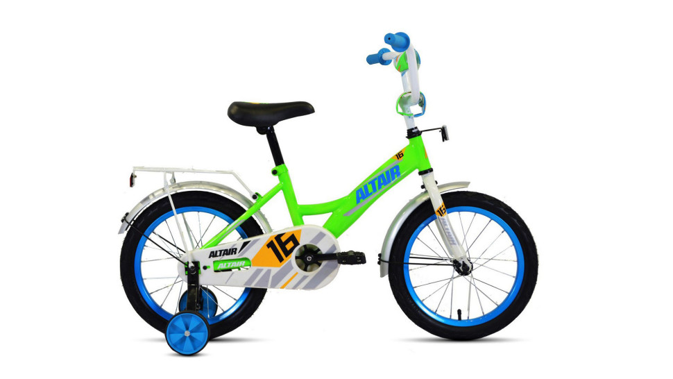 велосипед ALTAIR KIDS 16 (16" 1 ск.) 2019-2020, ярко-зеленый/синий