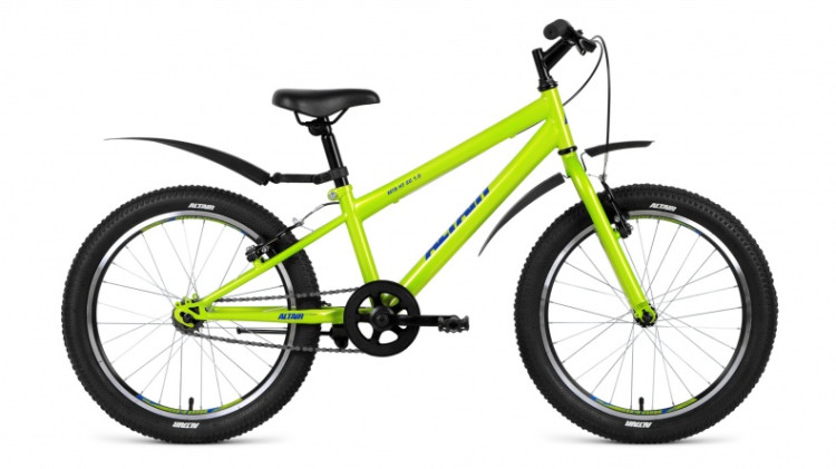 велосипед ALTAIR MTB HT 20 1.0 (20" 1 ск. рост 10.5") зеленый 2019