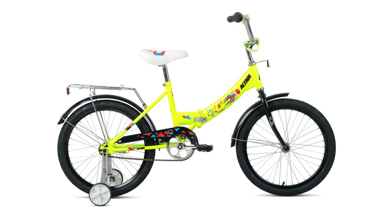 Велосипед ALTAIR CITY KIDS 20 COMPACT (20" 1 ск. рост. 13" скл.) 2022, ярко-зеленый QR
