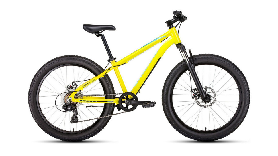 велосипед FORWARD BIZON MINI 24 (24" 7 ск. рост 13) 2019-2020, желтый