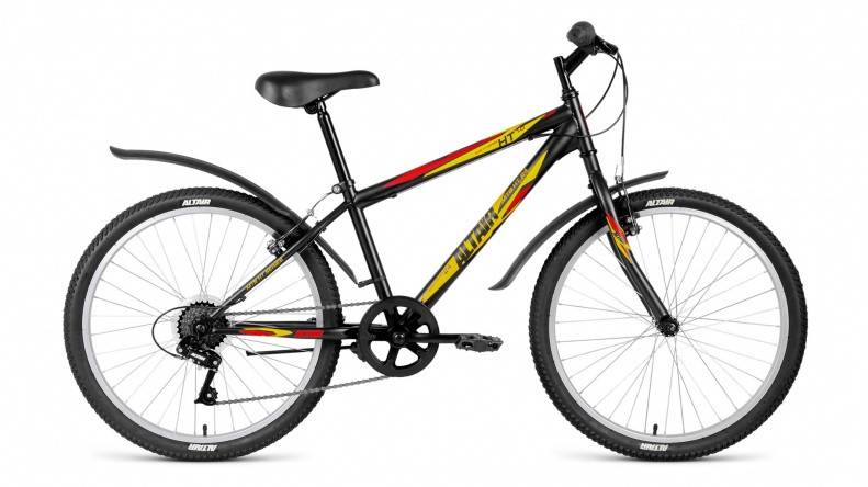 велосипед ALTAIR MTB HT 24 1.0 (24" 6 ск. рост 14")  черный матовый 2018