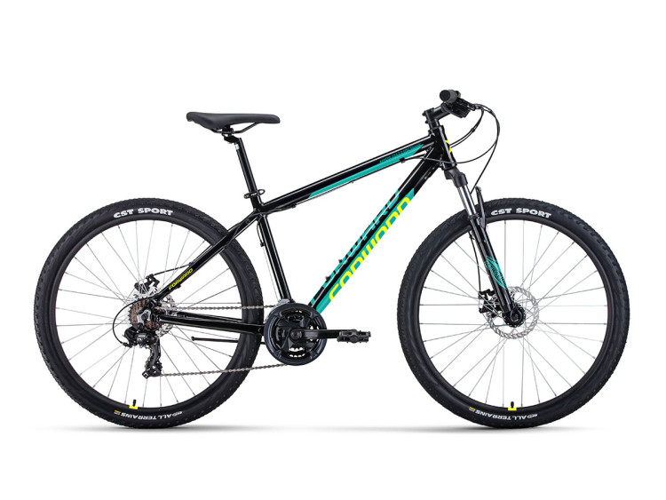 Велосипед FORWARD APACHE 27,5 2.0 D CLASSIC (27,5" 21 ск. рост. 19") 2022, черный/желтый