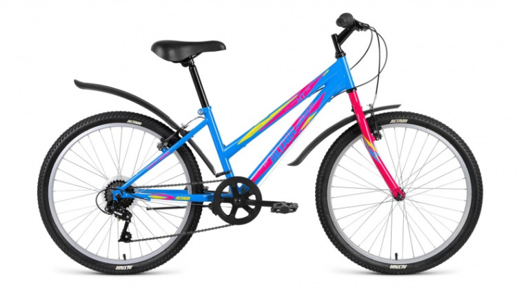 велосипед ALTAIR MTB HT 24 1.0 Lady (24" 6 ск. рост 10,5") голубой 2018
