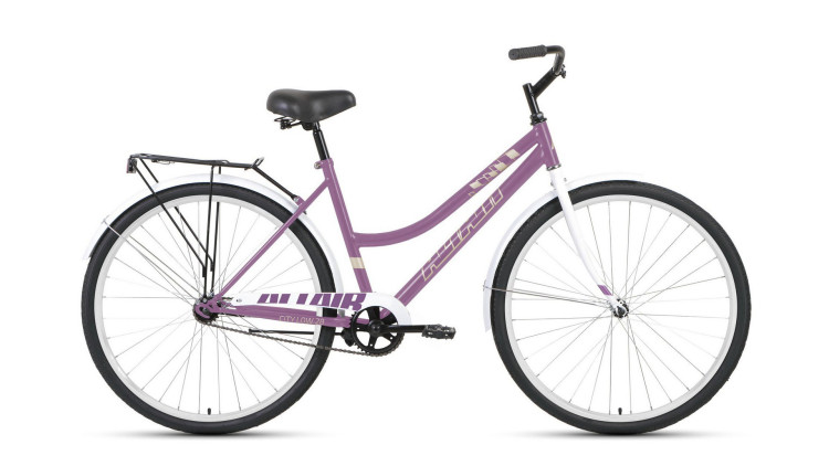 велосипед ALTAIR CITY 28 low (28" 1 ск. рост 19") 2019-2020, фиолетовый/бежевый