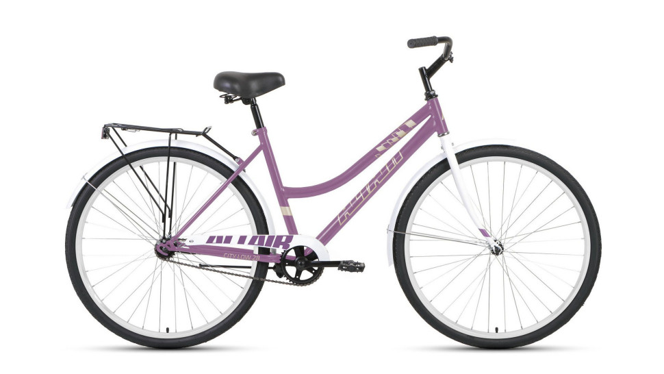 велосипед ALTAIR CITY 28 low (28" 1 ск. рост 19") 2019-2020, фиолетовый/бежевый