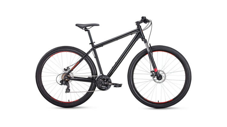 велосипед FORWARD APACHE 27,5 2.0 disc (27,5" 21 ск. рост 17") 2019-2020, черный мат.