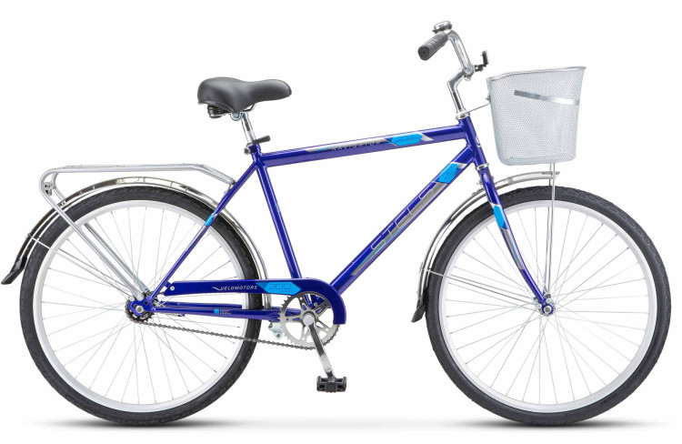 Велосипед STELS Navigator-200 C (26", рост 19", Синий), арт. Z011 со складной корзинкой
