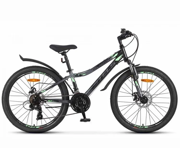Велосипед STELS Turbo 410 MD 24 (рост 12", 21 ск.) черный / зеленый