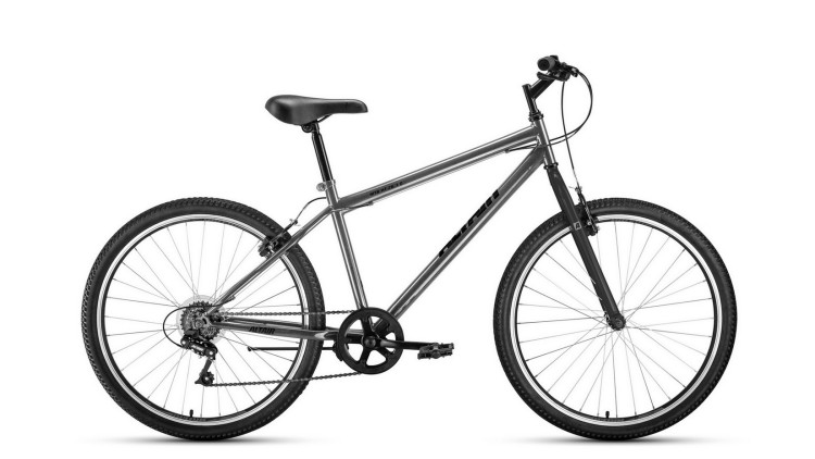 Велосипед ALTAIR MTB HT 26 1.0 (26" 7 ск. рост 19") 2020-2021, темно-серый/черный