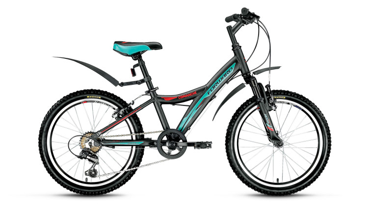 велосипед FORWARD COMANCHE 2.0 (20" 6 ск. рост 10.5") черный матовый 2018