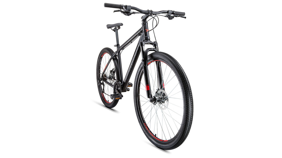 велосипед FORWARD APACHE 29 2.0 disc (29" 21 ск. рост 17") черный матовый 2019