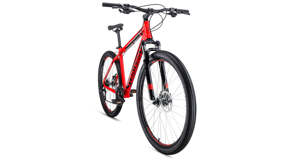 велосипед FORWARD APACHE 29 2.0 disc (29" 21 ск. рост 17") красный / черный 2019