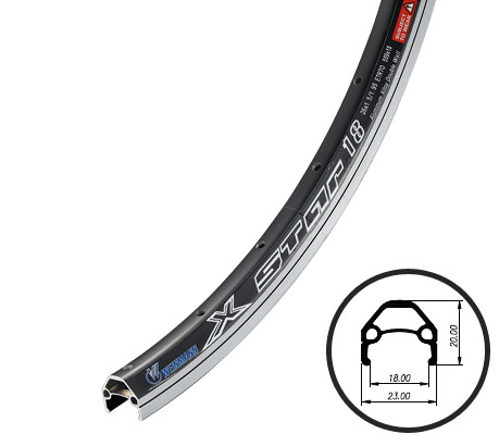 Обод, Двустеночный, X-STAR18, 20" * 1.5/1.95" * 23 мм, 14G, 28 отв., WEINMANN