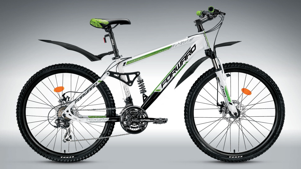 велосипед FORWARD TERRA 2.0 disc (26" 21ск рост 18'') черный/белый мат.