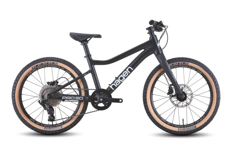 Велосипед Hagen Teen Pro 20 Carbon fork, 2025, черный, матовый, колесо 20, размер 3XS(12)