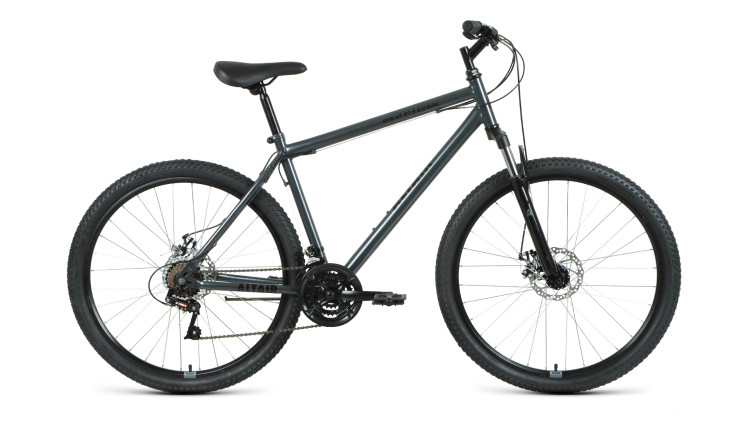 Велосипед ALTAIR MTB HT 27,5 2.0 disc (27,5" 21 ск. рост 19") 2020-2021, темно-серый/черный