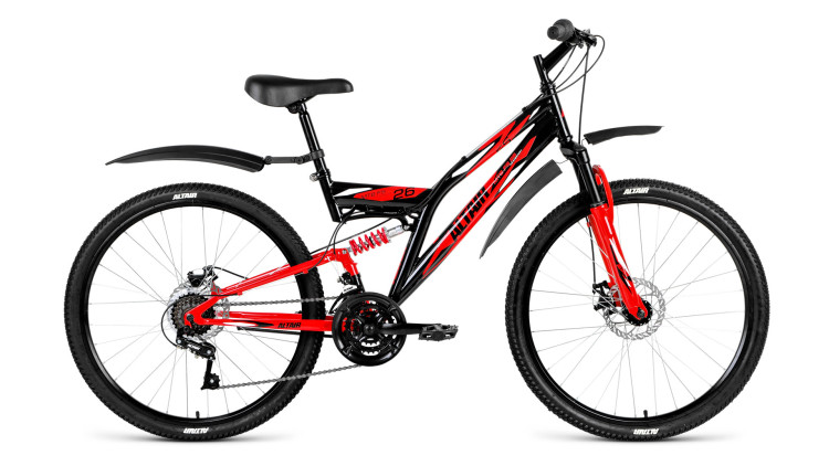 велосипед ALTAIR MTB FS 26 2.0 disc (26" 18ск рост 16'') черный/красный 2018