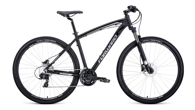 велосипед FORWARD NEXT 29 3.0 disc (29" 24 ск. рост 21") 2019-2020, черный/серый мат.