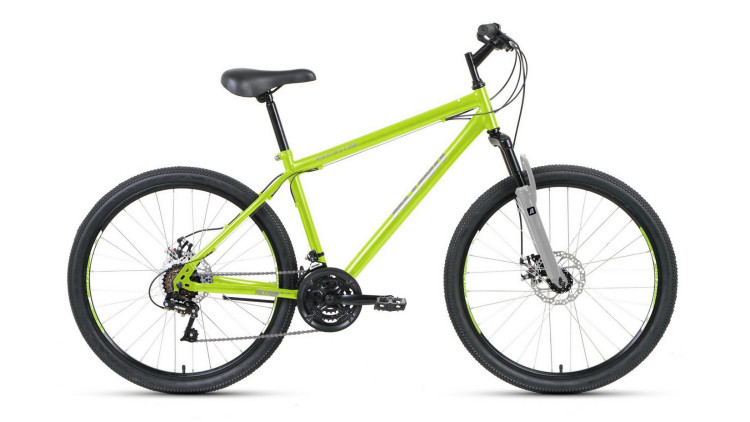 Велосипед ALTAIR MTB HT 26 2.0 disc (26" 21 ск. рост 17") 2020-2021, зеленый/серый