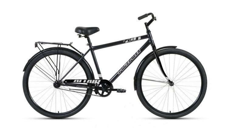 Велосипед ALTAIR CITY 28 HIGH (28" 1 ск. рост. 19") 2023, темно-серый/серебристый QR