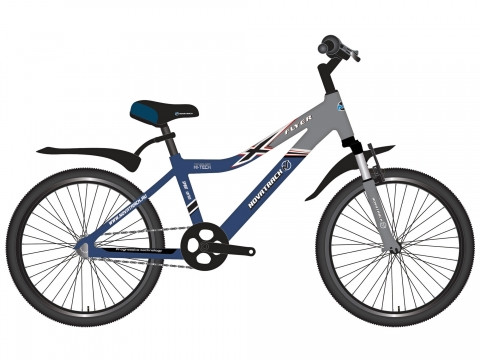 Велосипед 20", FLYER, синий/серый, сталь, 12-скор., TZ30/TY21/RS35/SG-6SI Shimano, V-brake