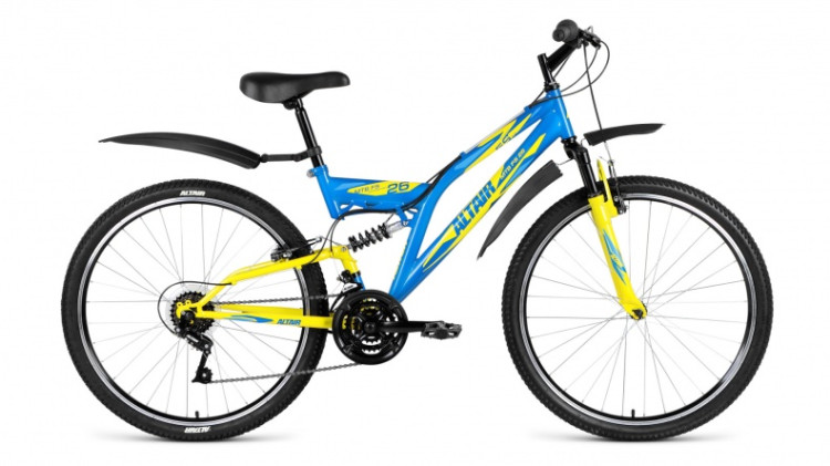 велосипед ALTAIR MTB FS 26 1.0 (26" 18ск рост 16'') синий / белый 2018