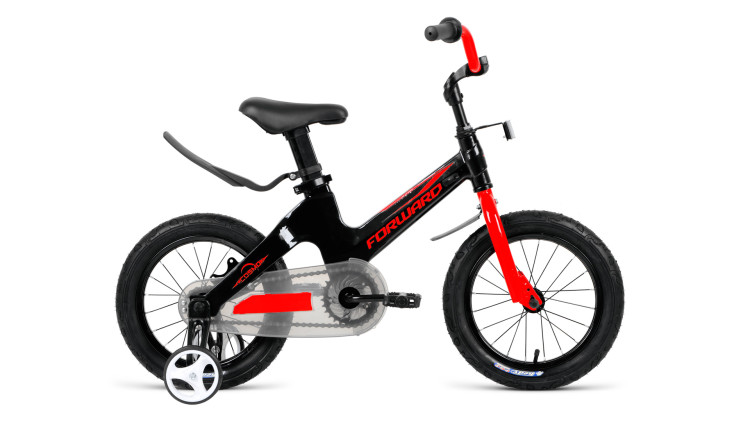 велосипед FORWARD COSMO 14 (14" 1 ск.) 2019-2020, черный/красный