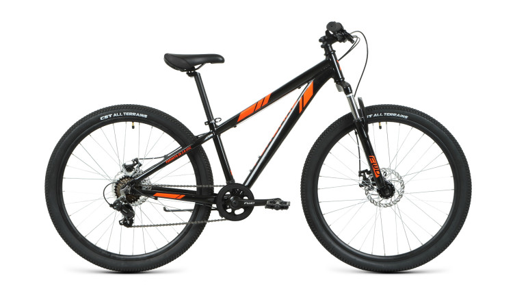 Велосипед FORWARD TORONTO 26 2.2 DISC (26" 7 ск. рост 13") 2020-2021, черный/оранжевый