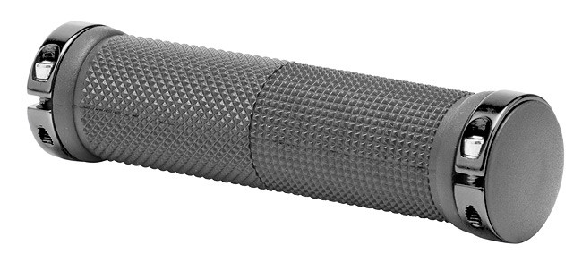 Грипсы XH-G59BL 130 мм чёрные, черные кольца, в инд. упаковке