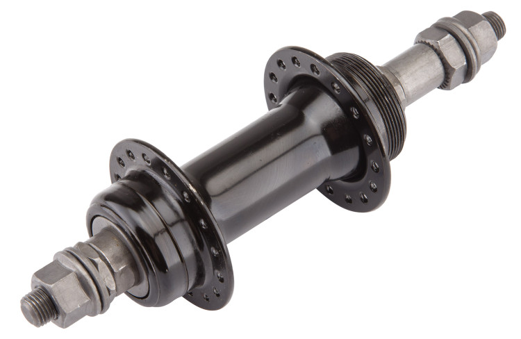 Втулка задняя SF-HB03R 32H 3/8", 6-7 ск., гайки, под трещ., сталь чёрн.