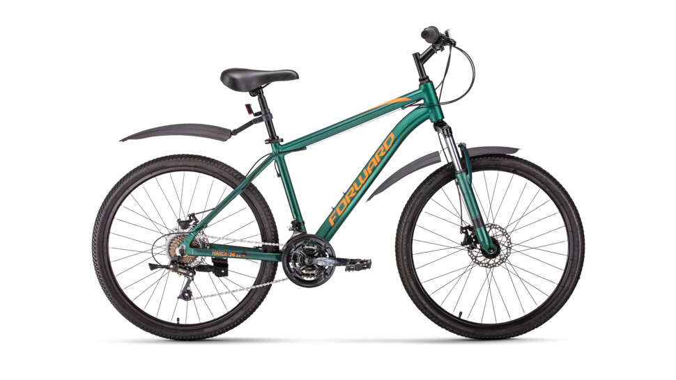 велосипед FORWARD HARDI 26 2.0 disc (26" 21 ск. рост 17") зеленый 2019