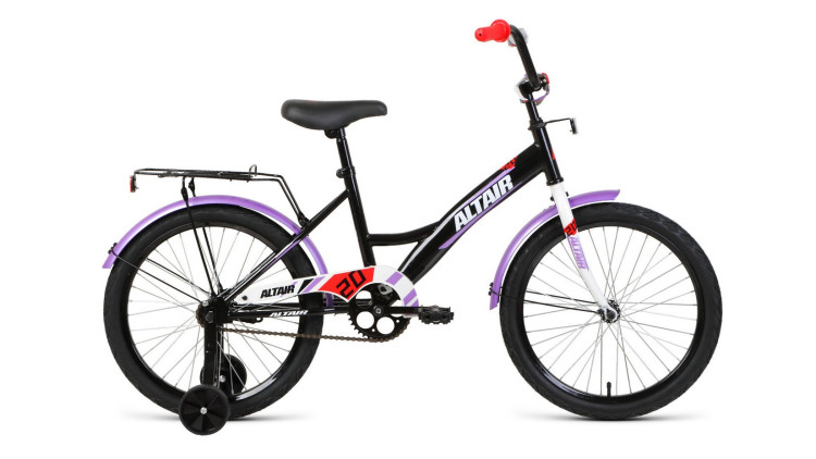 Велосипед ALTAIR KIDS 20 (20" 1 ск. рост 13") 2020-2021, черный/белый