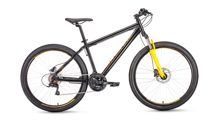 велосипед FORWARD SPORTING 27,5 3.0 Disc (27,5" 21ск рост 17'') черный/оранжевый 2019